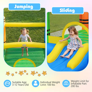 Inflatable Bounce House 2-in-1 Crayon Themed Kids Bouncer with 550W Blower view 8