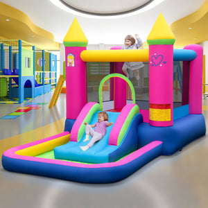 Inflatable Bounce House 4-in-1 Kids Princess-themed Bouncer Blow-up Bouncy Castle view 2