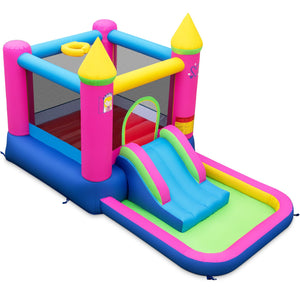 Inflatable Bounce House 4-in-1 Kids Princess-themed Bouncer Blow-up Bouncy Castle view 4