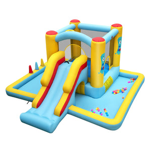 Inflatable Bounce House 7-in-1 Bouncy Castle with Slide and Tunnel without Blower view 3