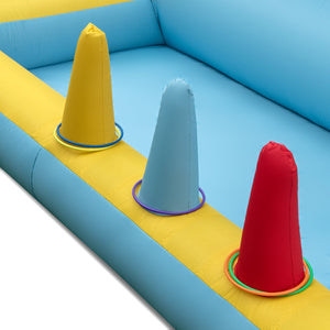 Inflatable Bounce House 7-in-1 Bouncy Castle with Slide and Tunnel without Blower view 5