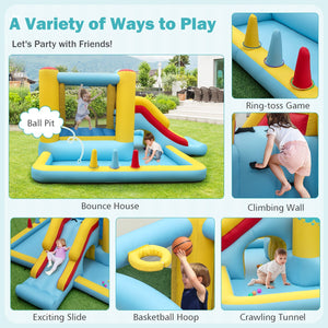 Inflatable Bounce House 7-in-1 Bouncy Castle with Slide and Tunnel without Blower view 7
