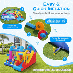 Inflatable Bounce House 8-in-1 Excavator Themed Kids Bouncer view 8