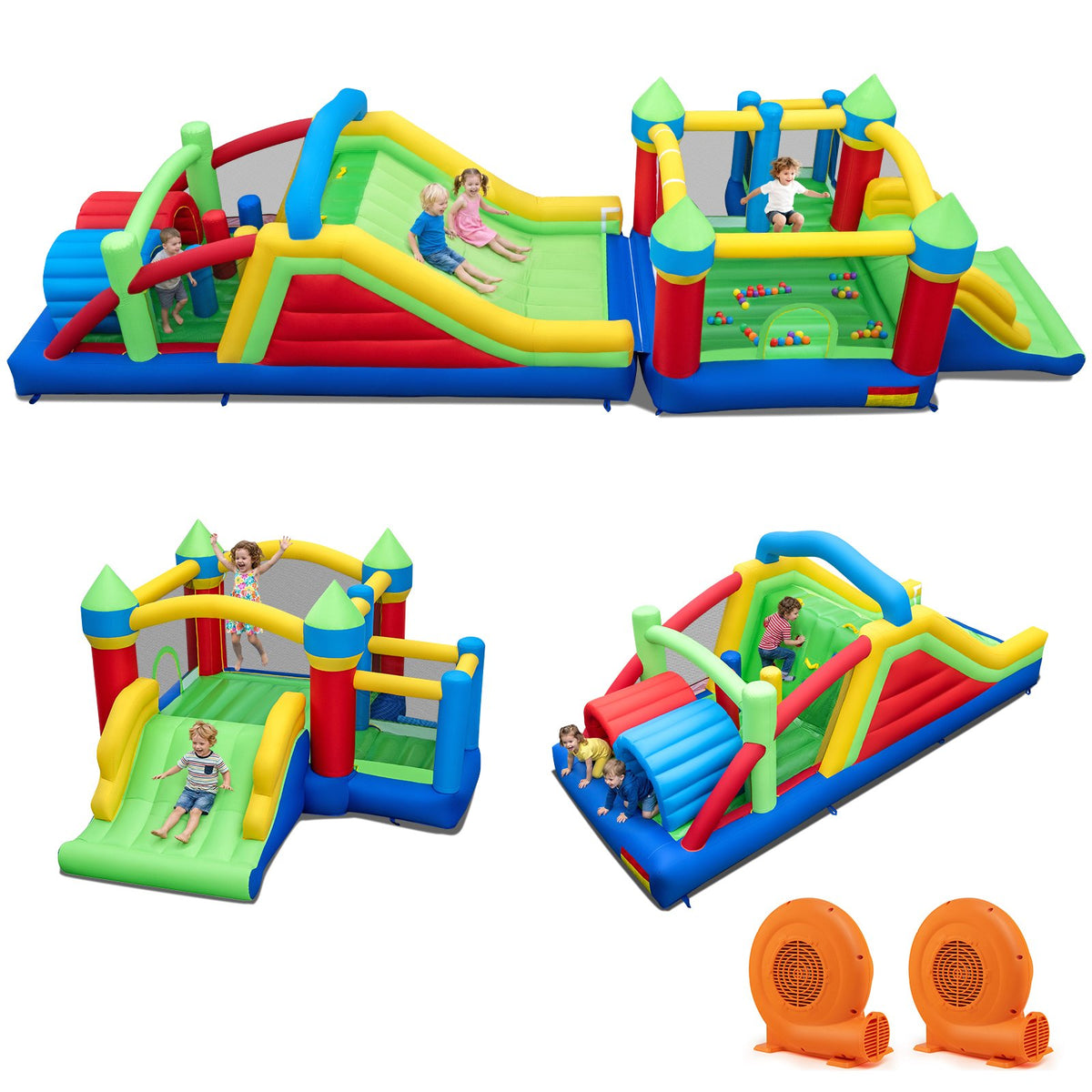 Inflatable Bounce House Blow up Jumping Bouncer with 750W Blowers view 3