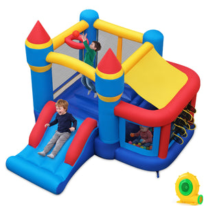 Inflatable Bounce House for Kids with Slide Ocean Ball and Pitching Game for Birthday Party Carnival view 3