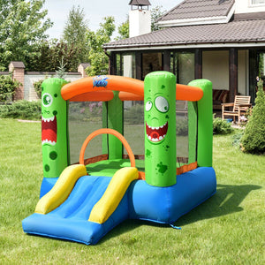 Inflatable Bounce House Jumper Castle Kid's Playhouse with Long Slide view 2