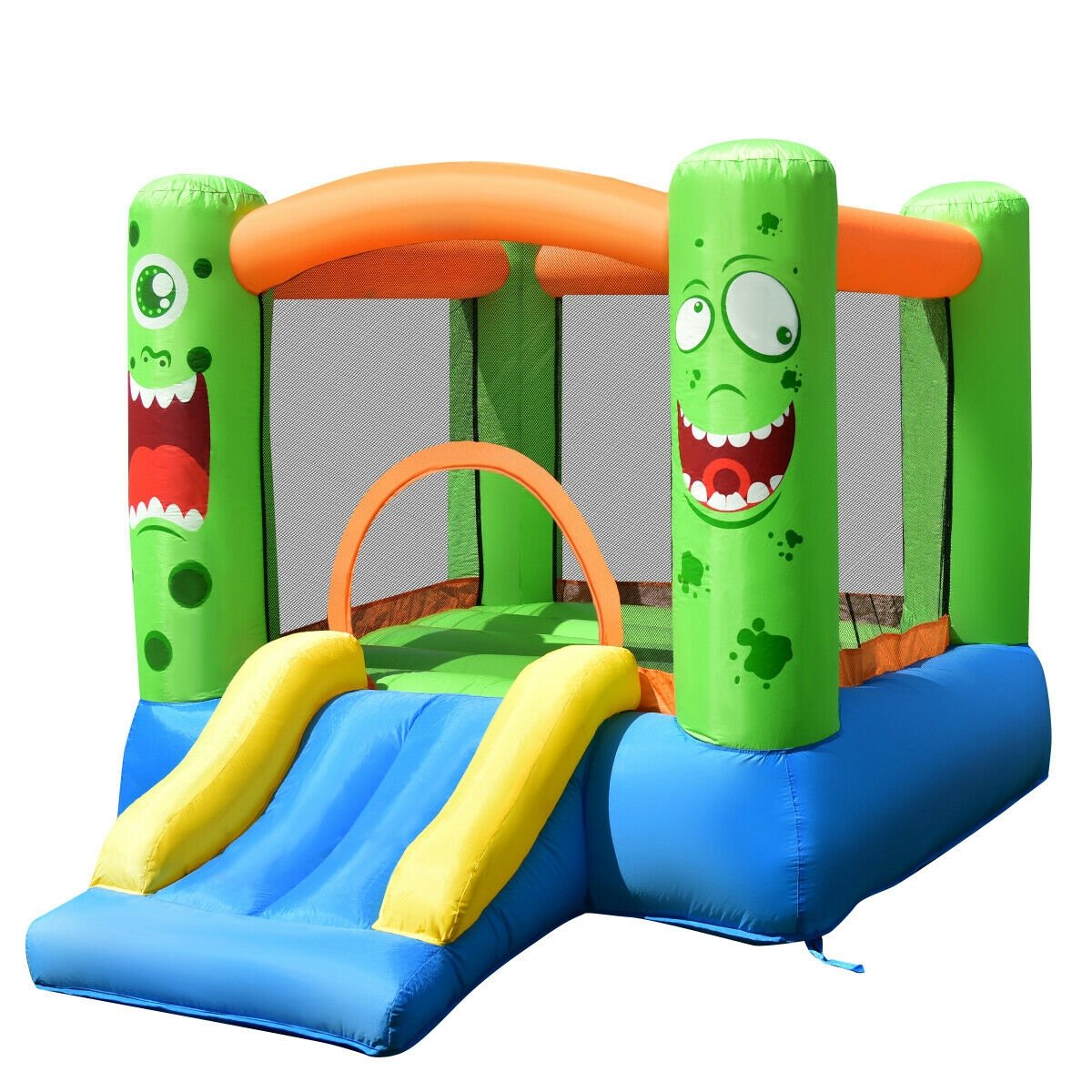 Inflatable Bounce House Jumper Castle Kid's Playhouse with Long Slide view 3