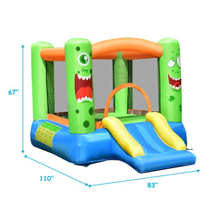 Inflatable Bounce House Jumper Castle Kid's Playhouse with Long Slide view 4