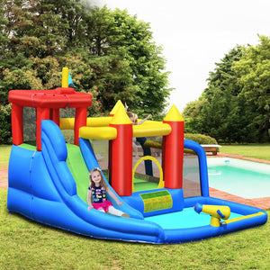 Inflatable Bounce House Splash Pool with Water Climb Slide Blower included view 2
