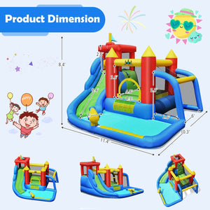 Inflatable Bounce House Splash Pool with Water Climb Slide Blower included view 4