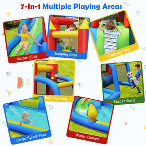 Inflatable Bounce House Splash Pool with Water Climb Slide Blower included view 6
