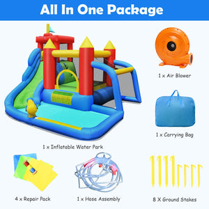 Inflatable Bounce House Splash Pool with Water Climb Slide Blower included view 8