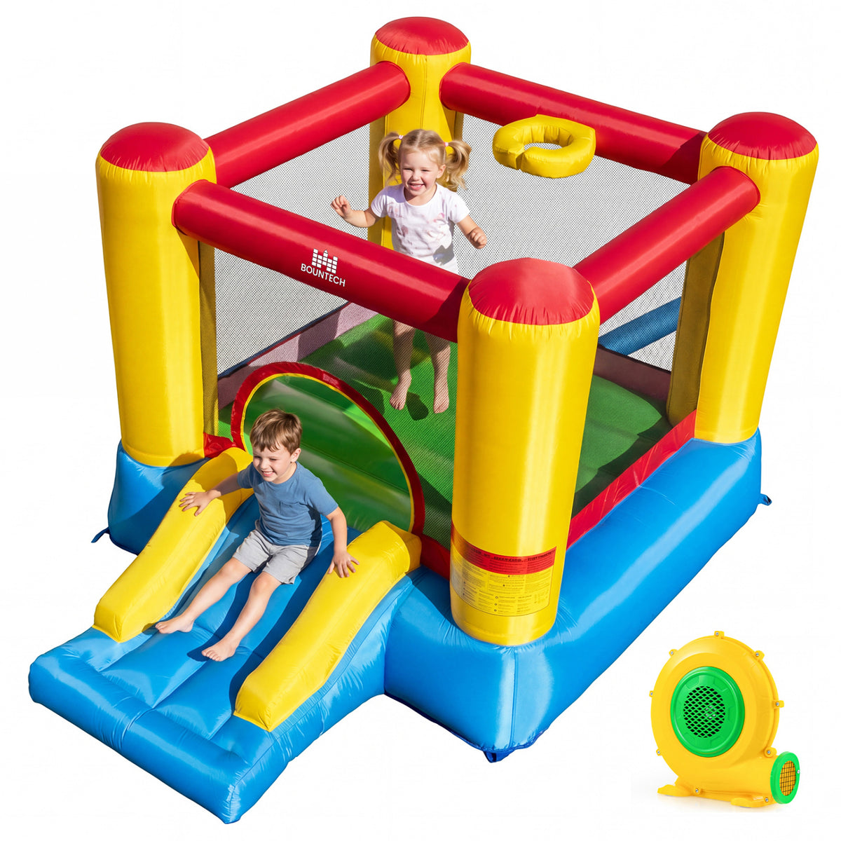 Inflatable Bounce House with Basketball Rim and 370W Blower view 3
