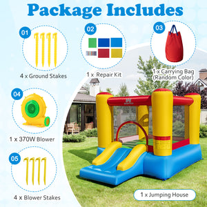 Inflatable Bounce House with Basketball Rim and 370W Blower view 5