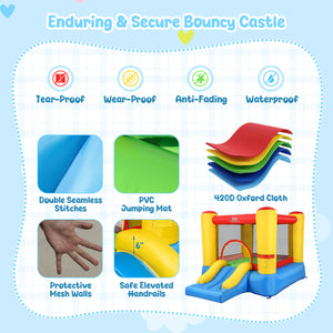 Inflatable Bounce House with Basketball Rim and 370W Blower view 7