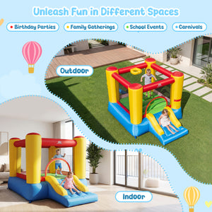 Inflatable Bounce House with Basketball Rim and 370W Blower view 9