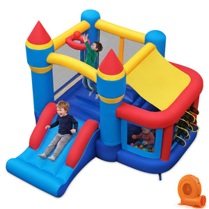 Inflatable Bounce House with Slide Ball Pit & Games and 550W Blower for Kids Party view 3