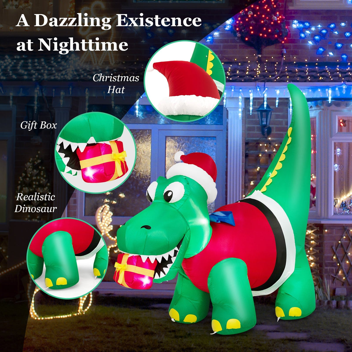 Inflatable Christmas Decoration with LED Lights for Yard view 6