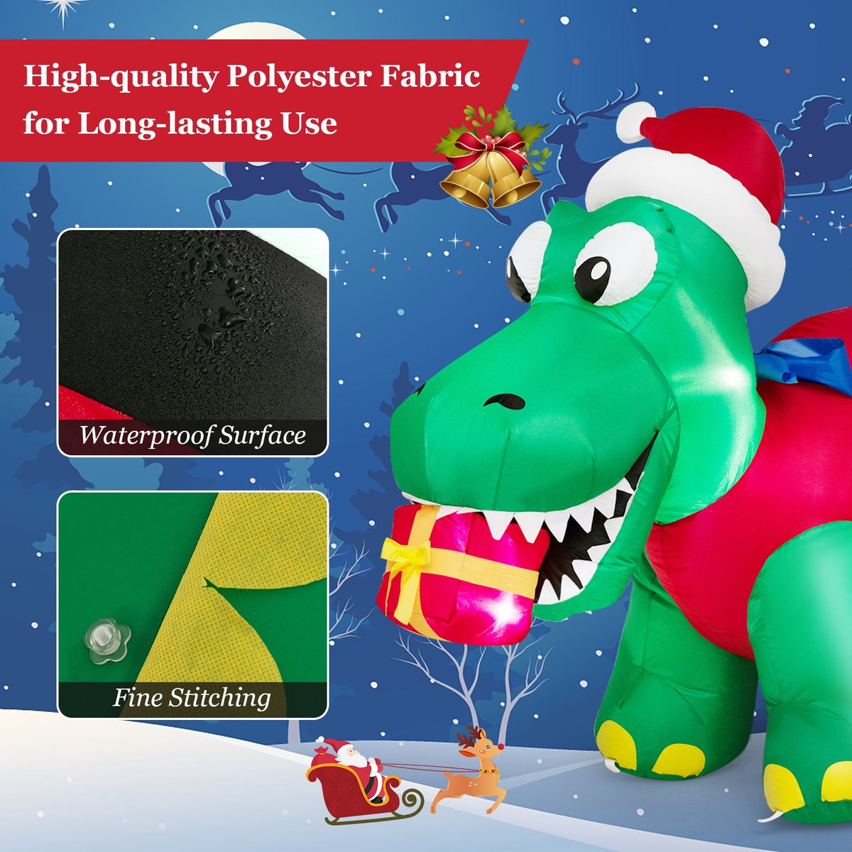 Inflatable Christmas Decoration with LED Lights for Yard view 7