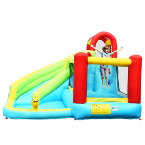 6-in-1 Inflatable Bounce House with Climbing Wall and Basketball Hoop without Blower view 4