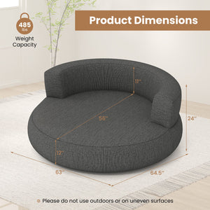 Inflatable Lounger Air Sofa with Detachable Cover-Gray view 4