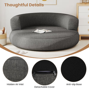 Inflatable Lounger Air Sofa with Detachable Cover-Gray view 9