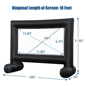 Inflatable Outdoor Movie Projector Screen with Blower and Carrying Bag-18' view 3