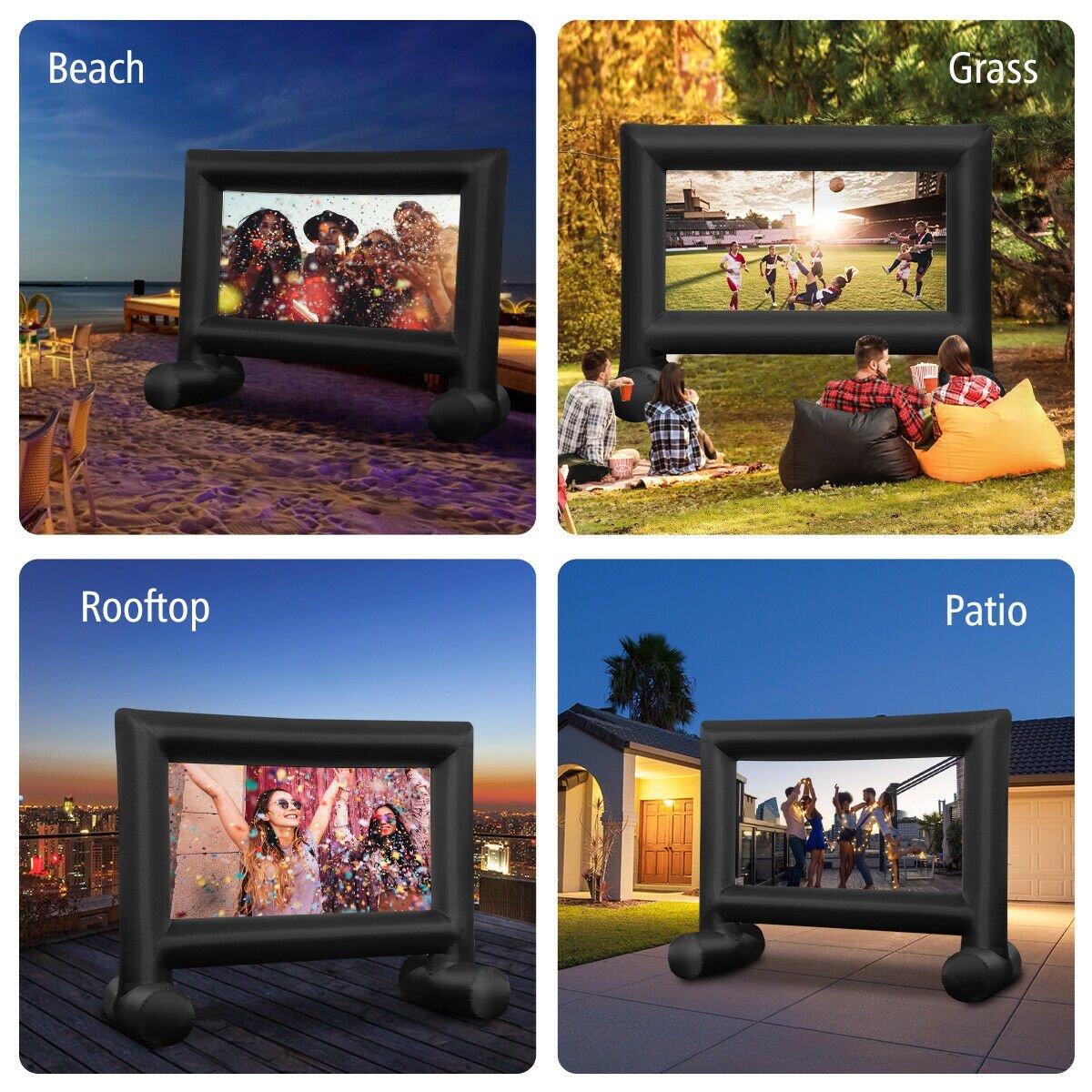 Inflatable Outdoor Movie Projector Screen with Blower and Carrying Bag-18' view 5