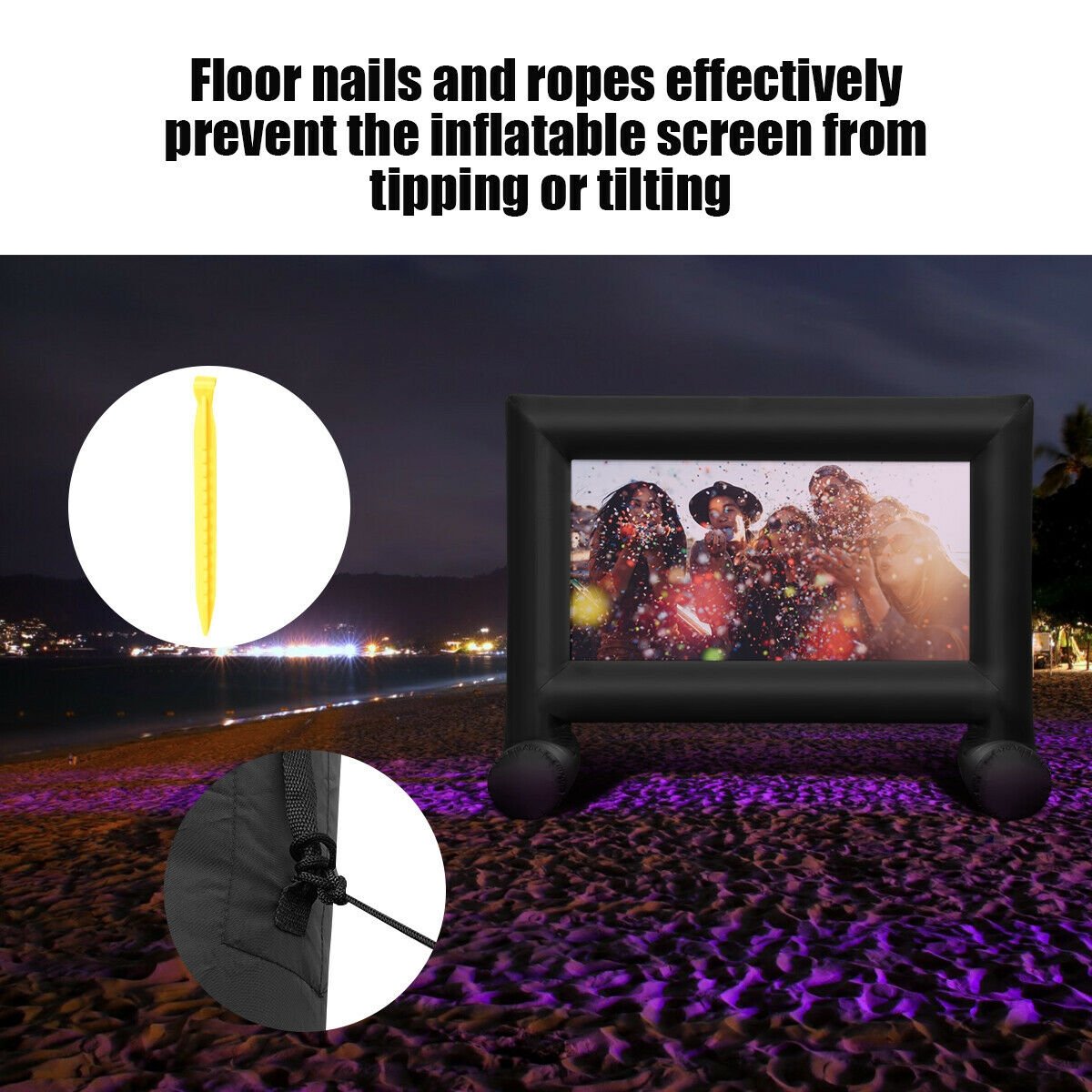 Inflatable Outdoor Movie Projector Screen with Blower and Carrying Bag-18' view 8