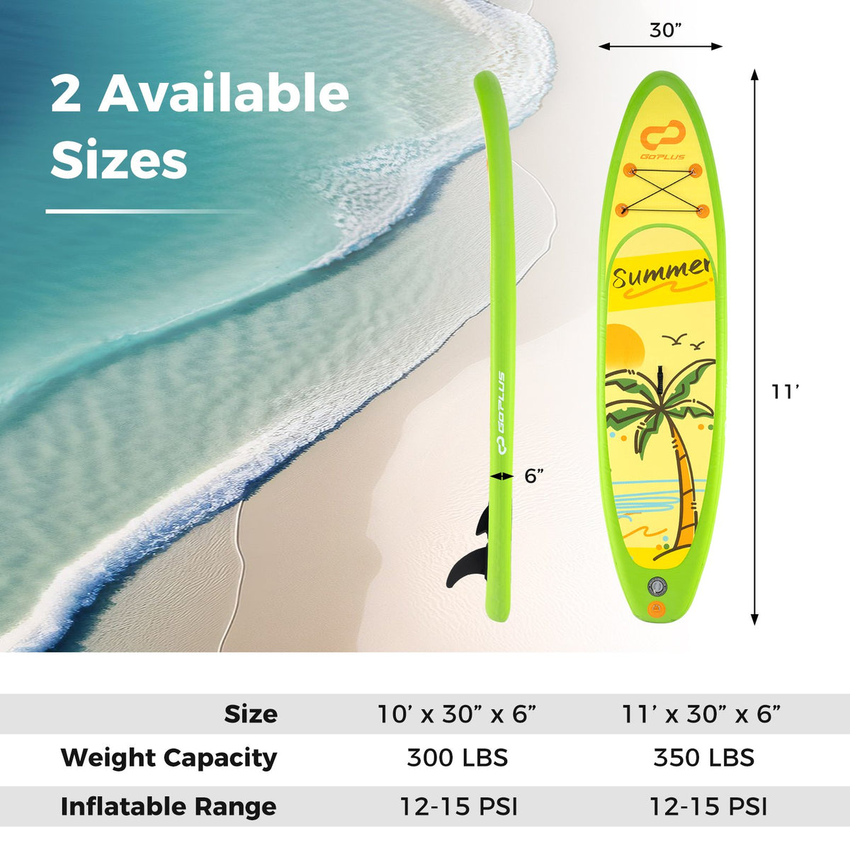 Inflatable Stand up Paddle Board iSUP Board Accessories with 3 Fins-L view 4