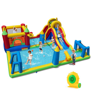 Inflatable Water Slide Bounce House 9-in-1 Jumping Castle with 680W Blower view 3