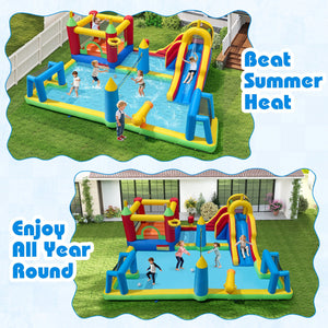 Inflatable Water Slide Bounce House 9-in-1 Jumping Castle with 735W Blower view 7