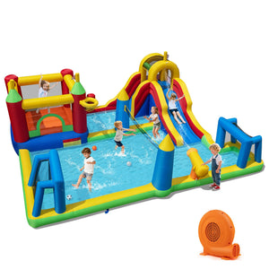 Inflatable Water Slide Bounce House 9-in-1 Jumping Castle with 750W Blower view 3