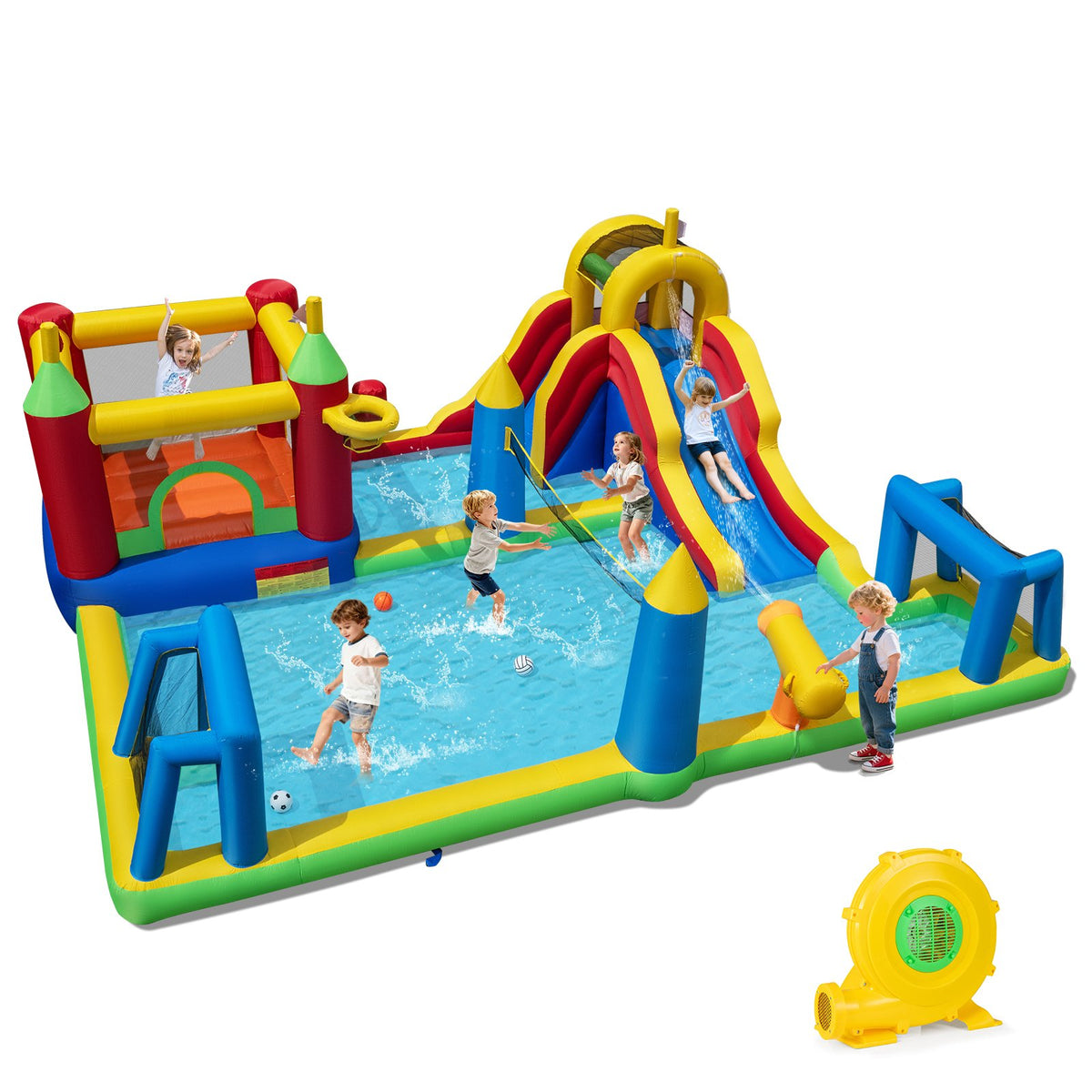 Inflatable Water Slide Bounce House 9-in-1 Jumping Castle with 780W Blower view 3