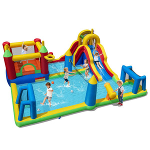 Inflatable Water Slide Bounce House 9-in-1 Jumping Castle with Climbing Wall view 3