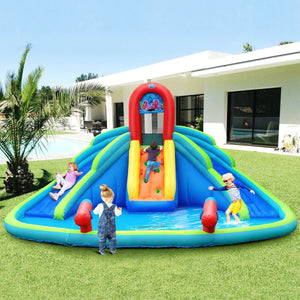 Inflatable Water Slide Bounce House with Mighty Splash Pool view 6