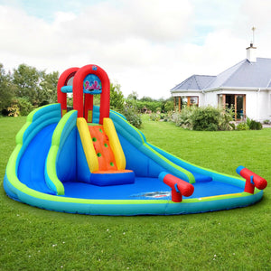 Inflatable Water Slide Bounce House with Mighty Splash Pool view 7