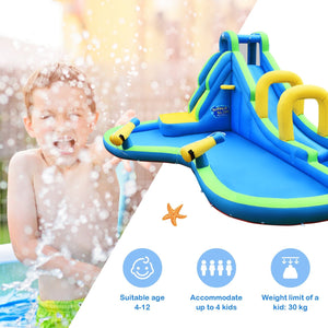 Inflatable Water Slide Kids Bounce House with Water Cannons and Hose Without Blower view 3