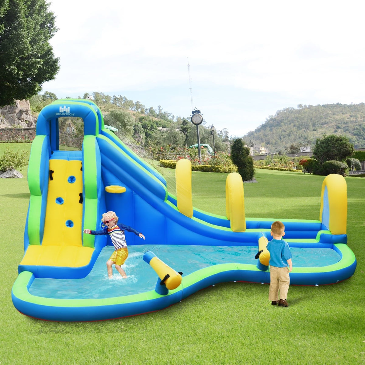 Inflatable Water Slide Kids Bounce House with Water Cannons and Hose Without Blower view 6