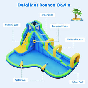 Inflatable Water Slide Kids Bounce House with Water Cannons and Hose Without Blower view 8