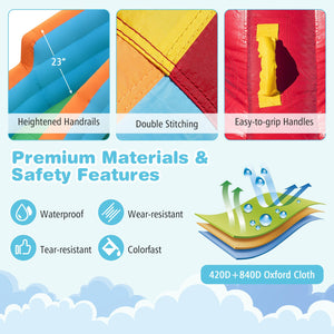Inflatable Water Slide Park 6-in-1 Giant Bounce House with Long Slide Splash Pool Climbing Wall view 6