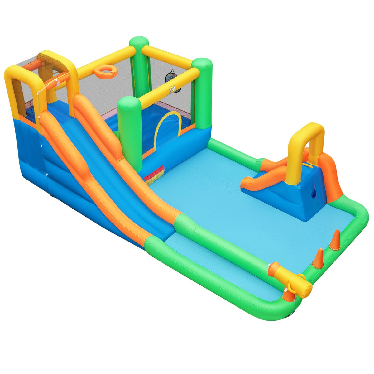 11-in-1 Inflatable Bounce House with Water Slides for Kids, without Blower