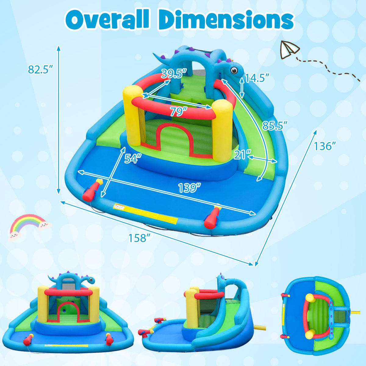 Inflatable Water Slide Park Dinosaur-themed Kids Inflatable Bounce House view 5