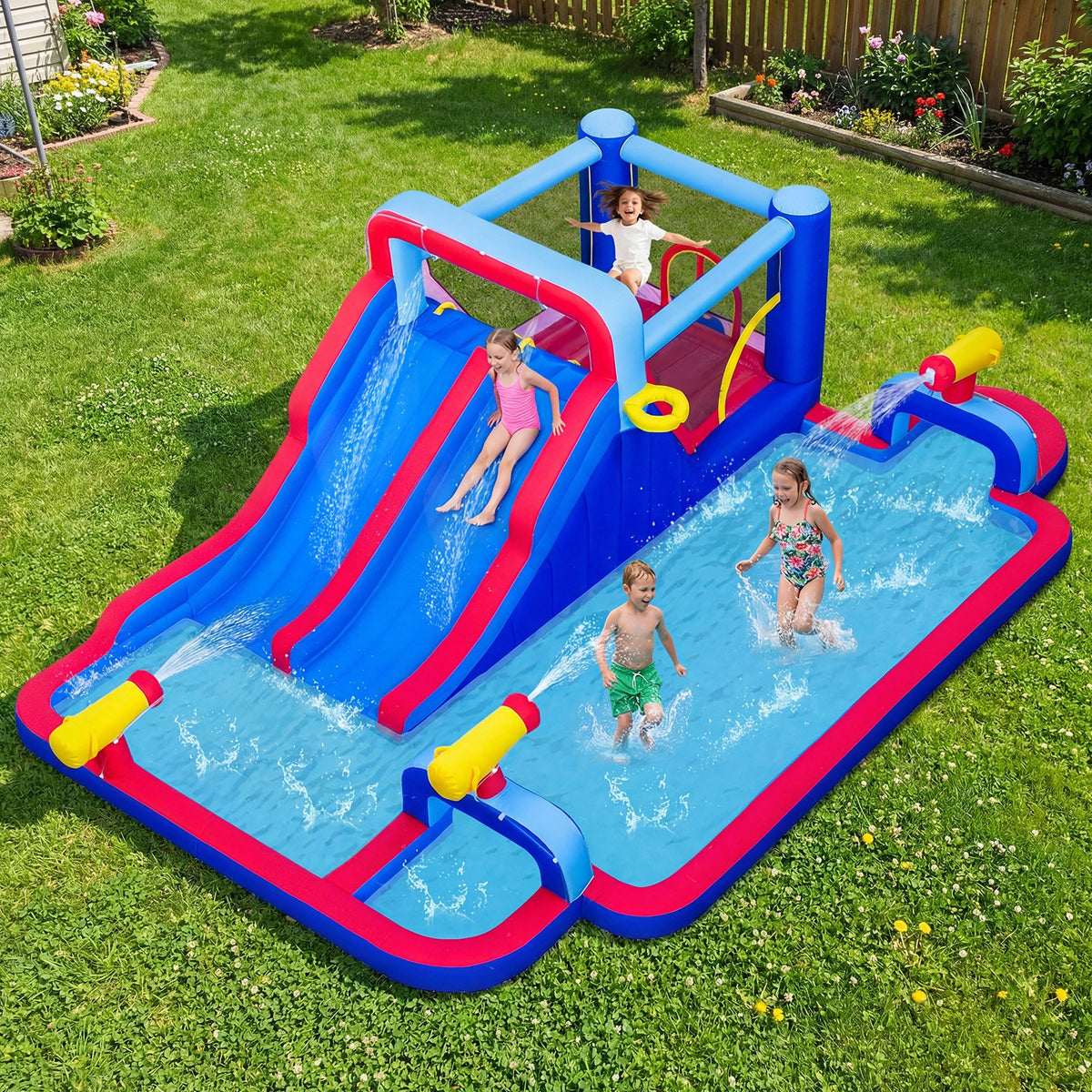 Inflatable Water Slide Park for Kids Backyard Outdoor Fun (without Blower) view 2