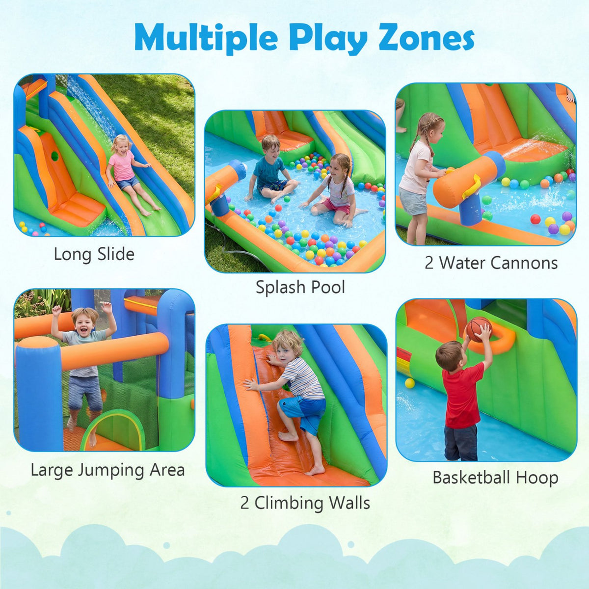 Inflatable Water Slide with Dual Climbing Walls and Blower Excluded view 7
