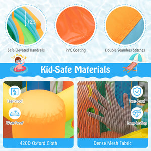 Inflatable Water Slide with Dual Slides and Splash Pool Bounce House with 680W Blower view 9