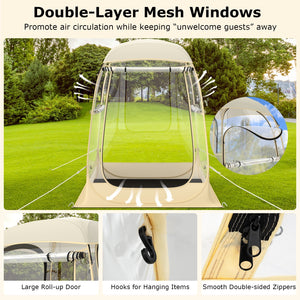Instant Pop up Sports Tent with Carrying Bag and Floor Mat for 1-2/5-6 People-S view 6