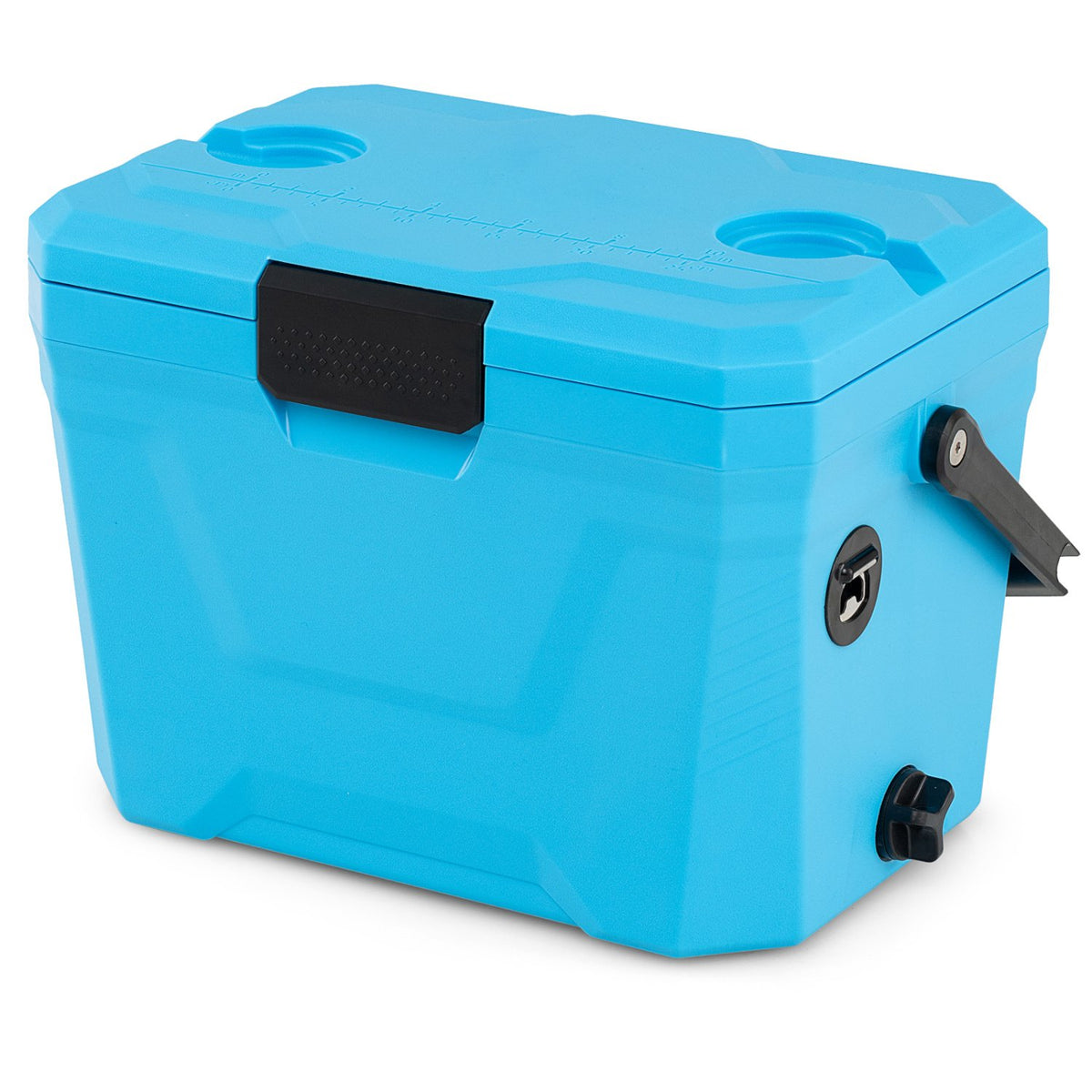 Insulated Portable Cooler Hard Shell Ice Chest with 2 Cup Holders-Blue view 4