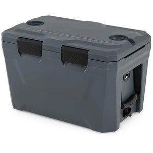 Insulated Portable Cooler Hard Shell Ice Chest with 2 Cup Holders Bottle Opener and Drain Plug-Gray view 4