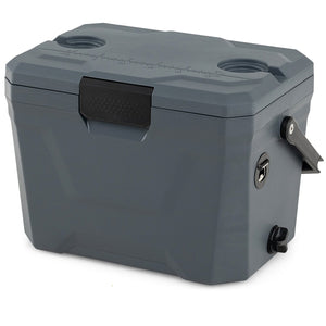 Insulated Portable Cooler Hard Shell Ice Chest with 2 Cup Holders-Gray view 4